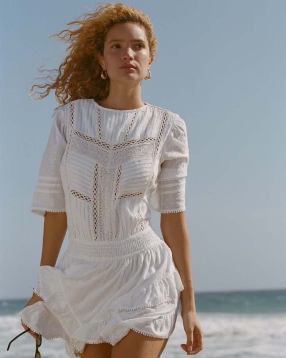 Women's Short-Sleeve Easy Waist Ruffle Skort